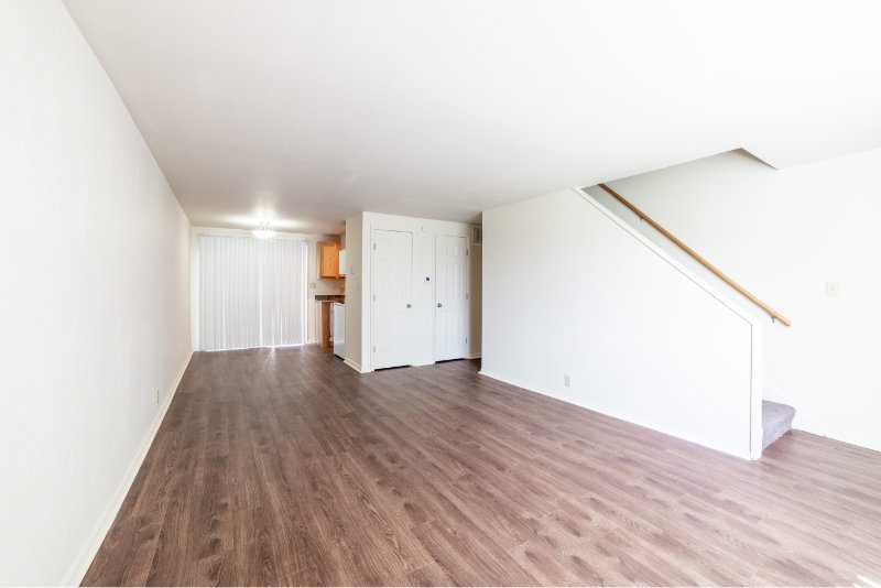 wooden floor in empty living room
